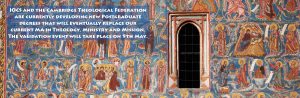 Fragment of mural painting of Voronet Monastery, Romania.