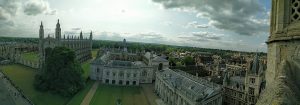 Panoramic picture of Cambridge taken from above.
