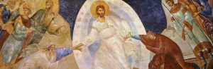 Image of an Orthodox icon of the Resurrection of Christ.