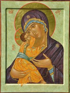 Image of icon of the Mother of God with infant Christ.