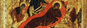 Fragment of icon of Nativity.